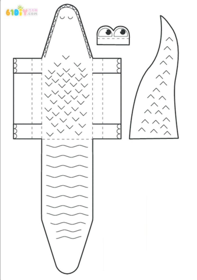 Children's handmade three-dimensional crocodile (with template)