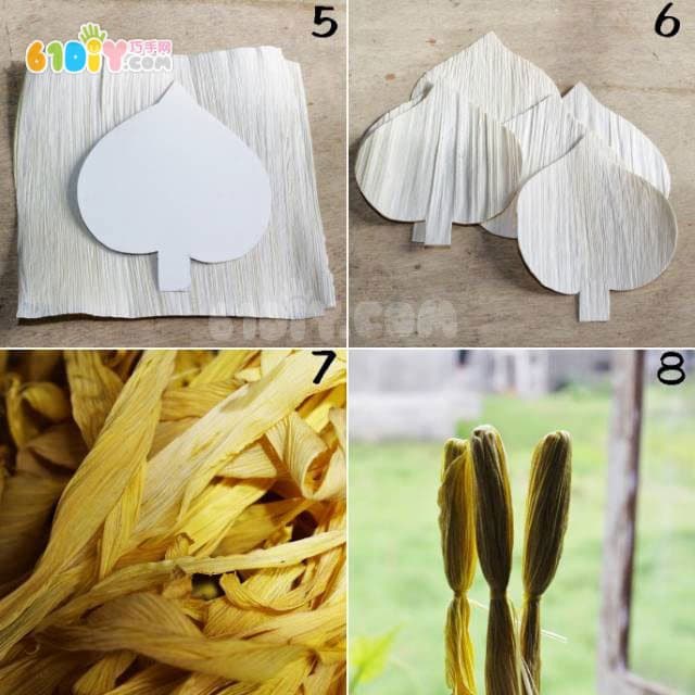 Autumn handmade corn leaves making calla