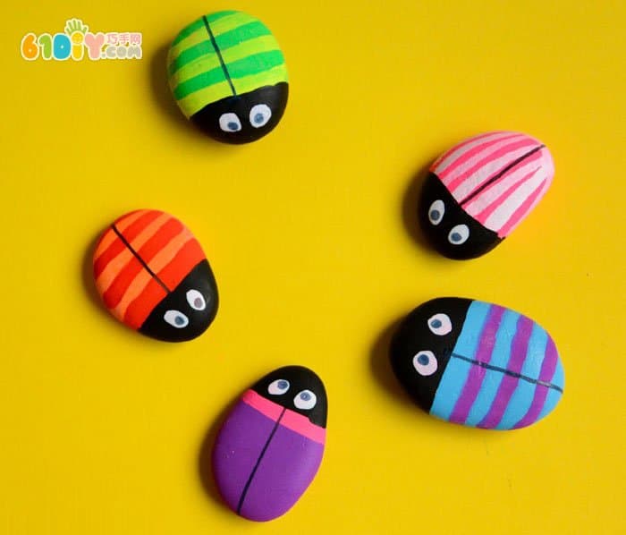 Children's stone hand painted little ladybug handmade