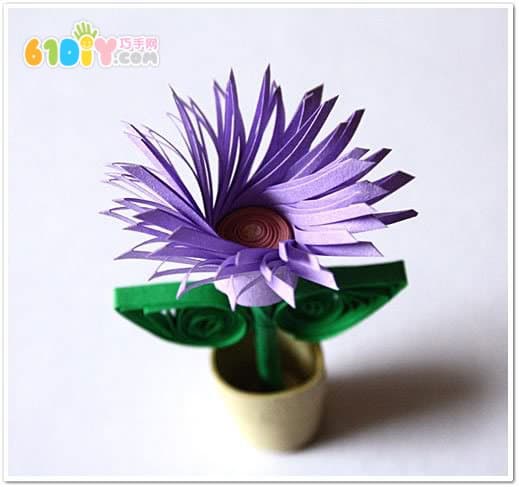 Three-dimensional paper flower pot handmade