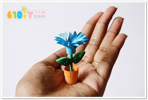 Three-dimensional paper flower pot handmade