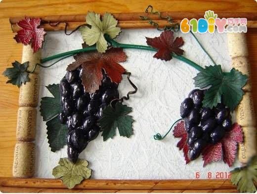 Pistachio shell handmade grape stickers