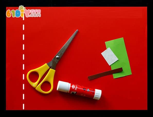 Child making stereo cardboard apple