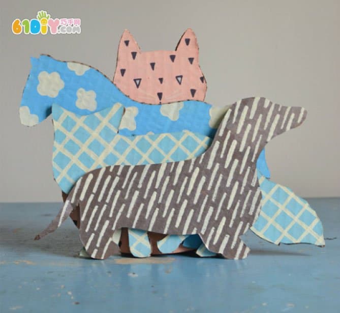 Waste cardboard handmade animal