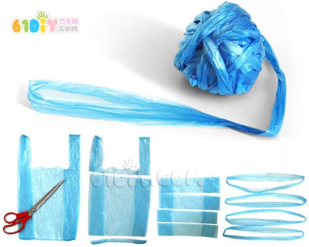 Plastic bag waste using woven bag handmade