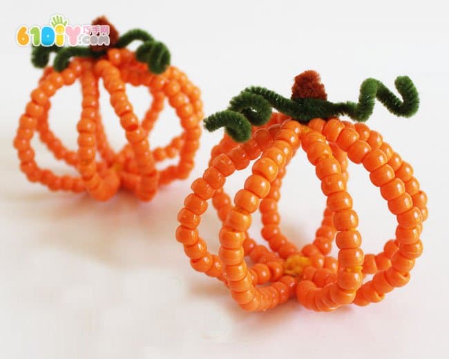 Children's autumn handmade beaded pumpkin