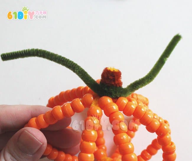 Children's autumn handmade beaded pumpkin