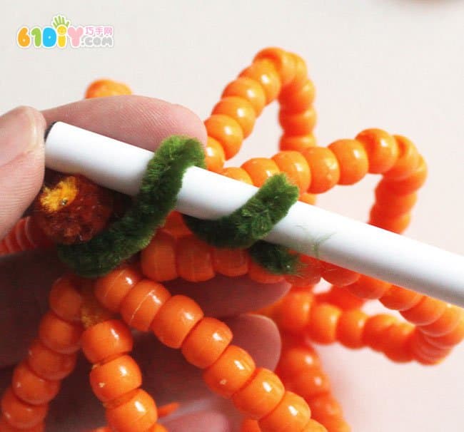 Children's autumn handmade beaded pumpkin