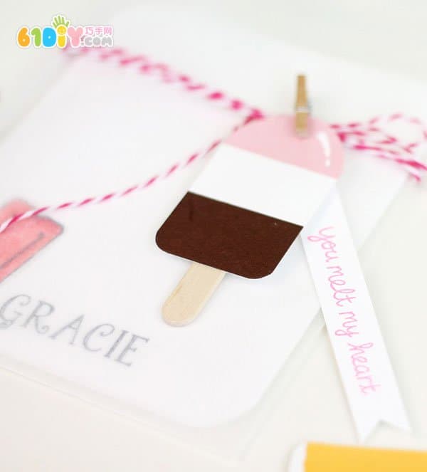 Fresh ice cream greeting card handmade