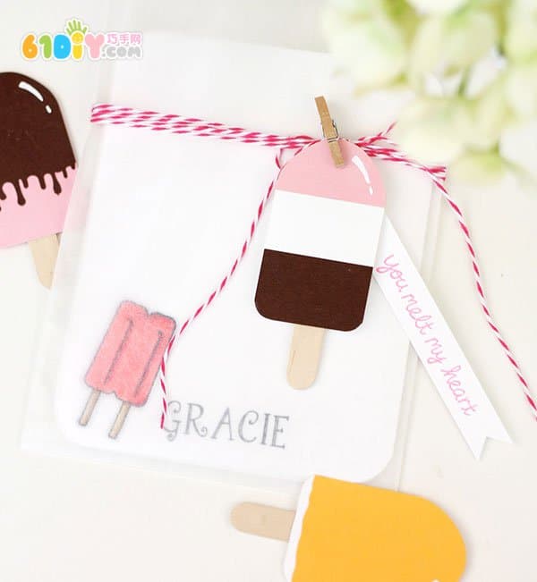 Fresh ice cream greeting card handmade