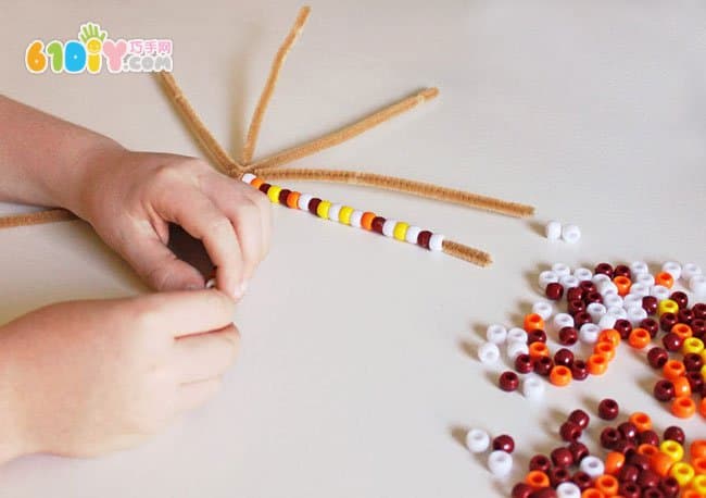 Children's autumn handmade DIY beaded corn