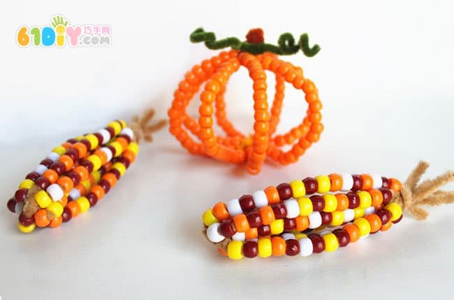 Children's autumn handmade DIY beaded corn