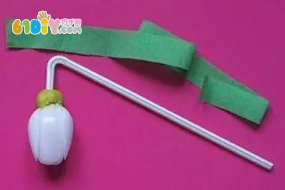 Disposable plastic spoon DIY making tulip handmade flowers