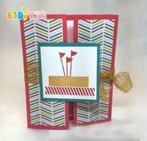 Handmade simple folding greeting card