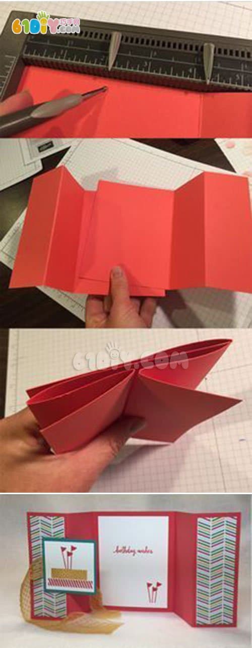 Handmade simple folding greeting card