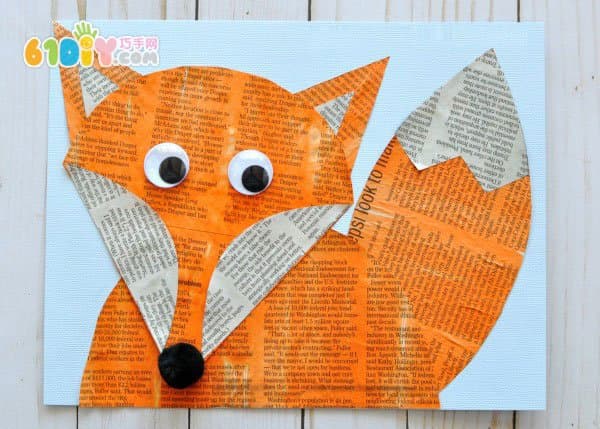 Waste newspaper fox sticker