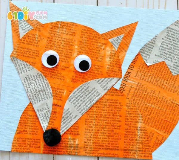 Waste newspaper fox sticker