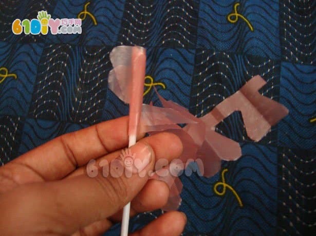 Handmade rose bouquet in plastic bag