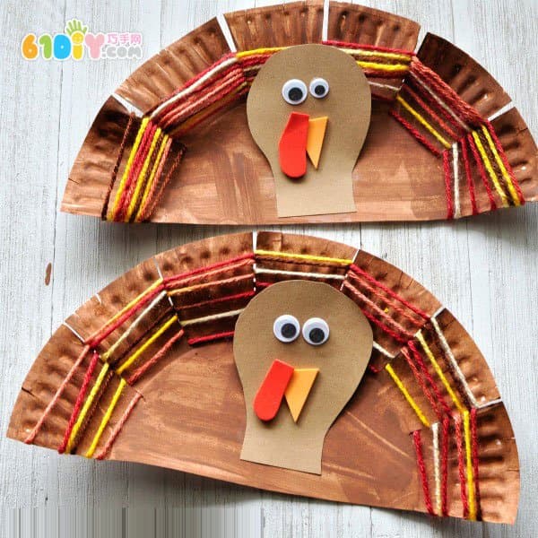 Tray wool DIY making Thanksgiving turkey