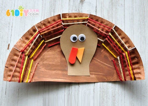 Tray wool DIY making Thanksgiving turkey