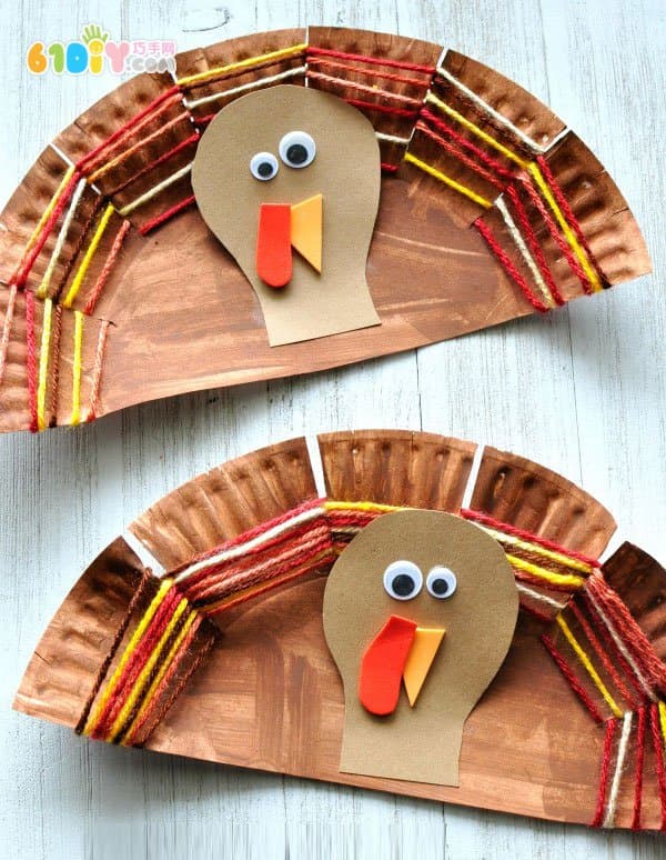 Tray wool DIY making Thanksgiving turkey