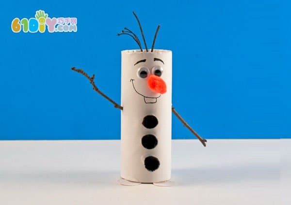 Children's winter handmade roll paper making snow treasure Olaf