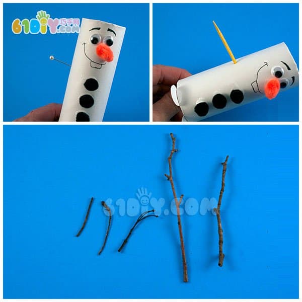 Children's winter handmade roll paper making snow treasure Olaf