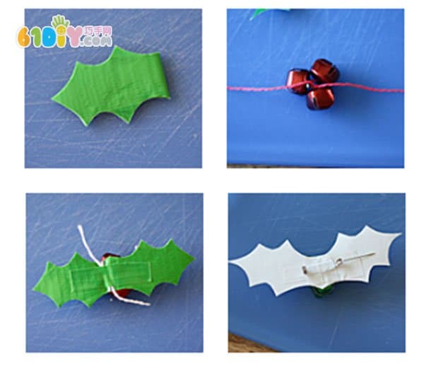 Christmas holly leaves handmade