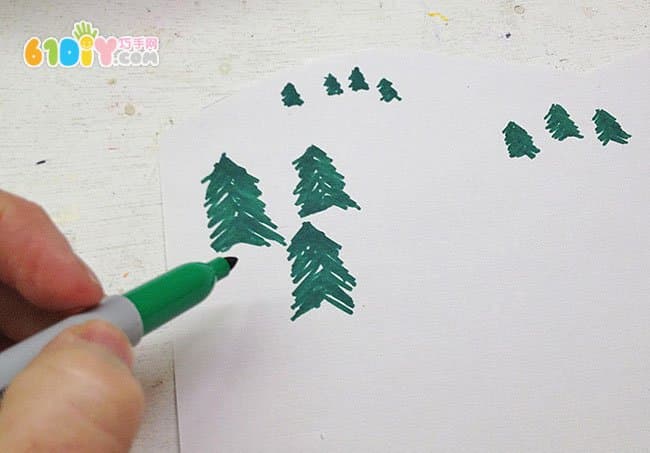 Children's handmade winter stereo scene