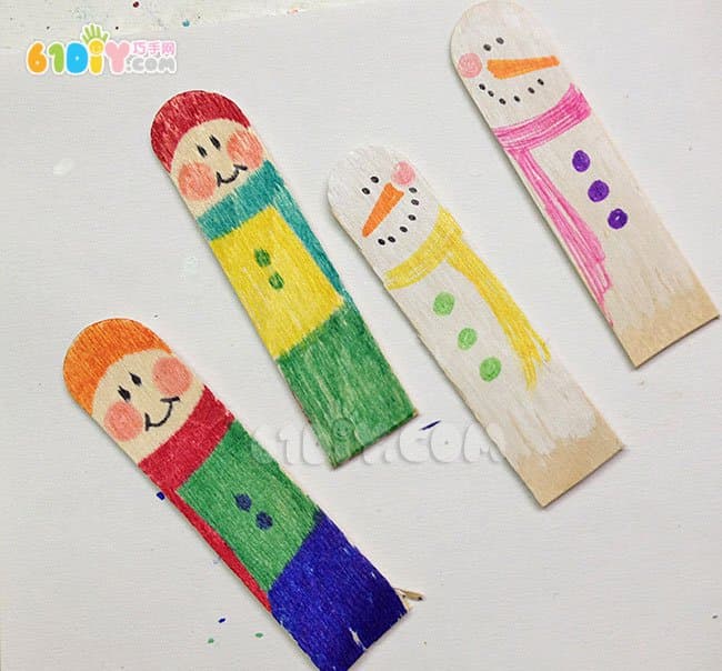 Children's handmade winter stereo scene