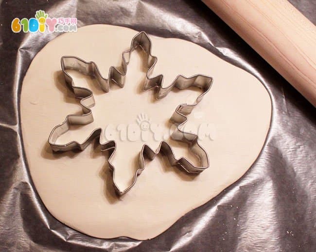 Children's winter handmade salt dough making beautiful snowflakes