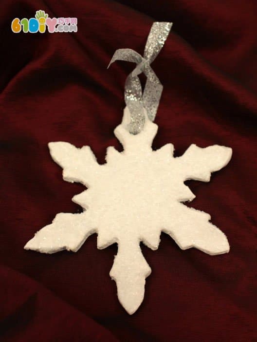 Children's winter handmade salt dough making beautiful snowflakes