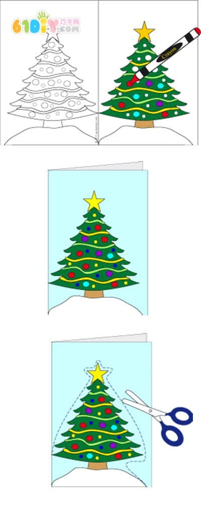 Handmade cartoon christmas greeting card