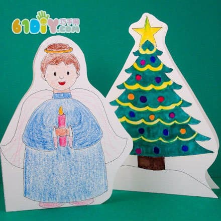 Handmade cartoon christmas greeting card