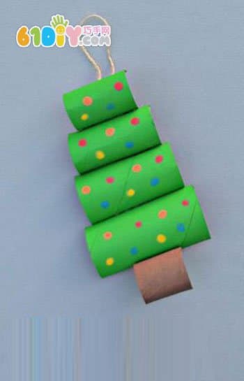 Roll paper core three-dimensional Christmas tree ornaments