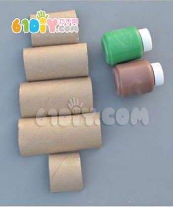 Roll paper core three-dimensional Christmas tree ornaments