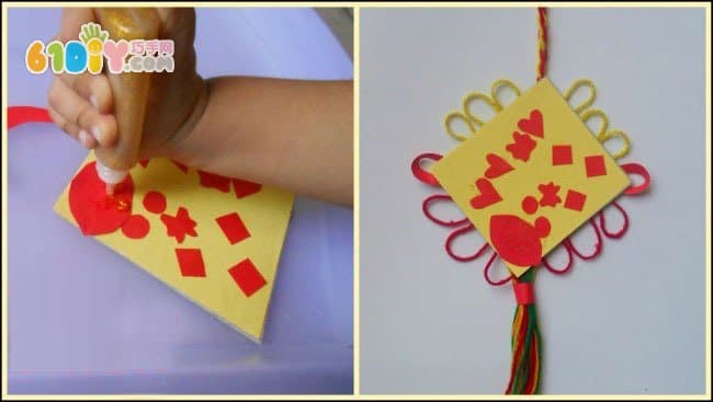 Children's handmade new year blessing ornaments
