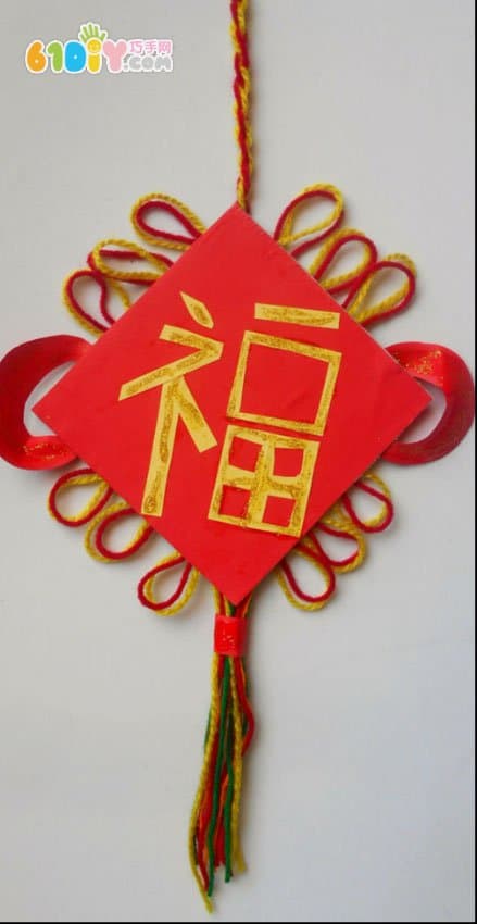 Children's handmade new year blessing ornaments