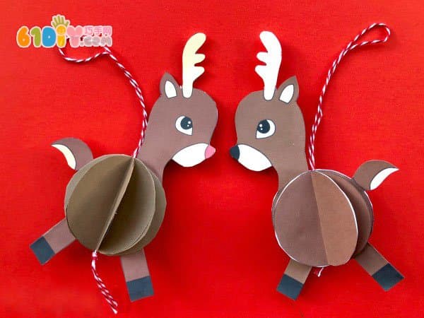 3 Christmas reindeer handmade (with template)