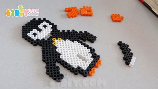 Spelling peas handmade three-dimensional penguins