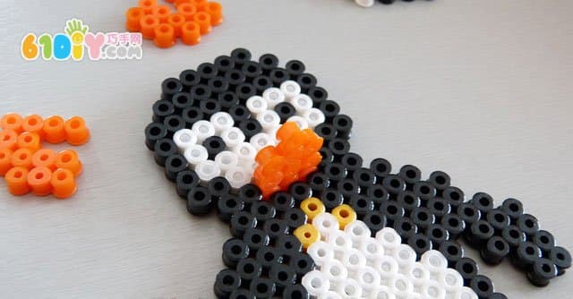 Spelling peas handmade three-dimensional penguins