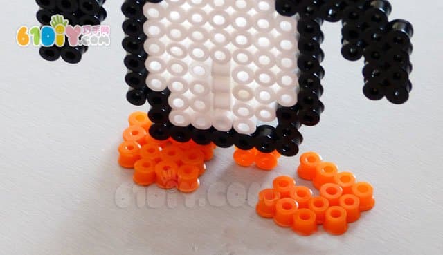 Spelling peas handmade three-dimensional penguins