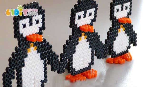 Spelling peas handmade three-dimensional penguins