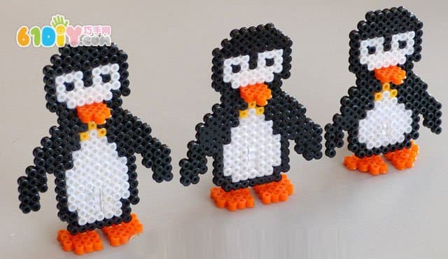 Spelling peas handmade three-dimensional penguins