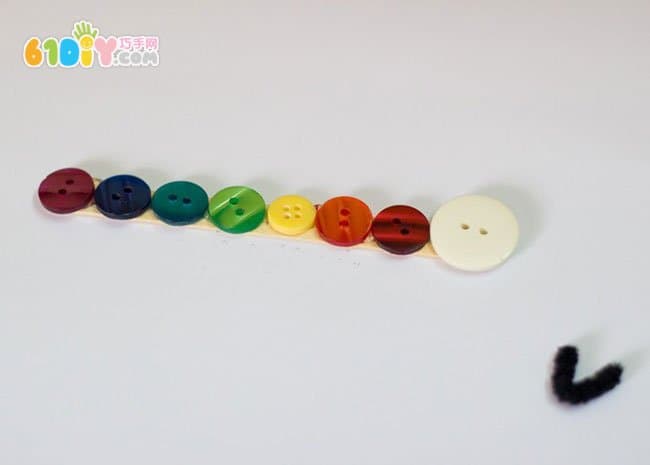 Spring Button Stickers - Rainbow Caterpillar