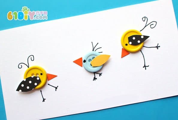 Button handmade bird