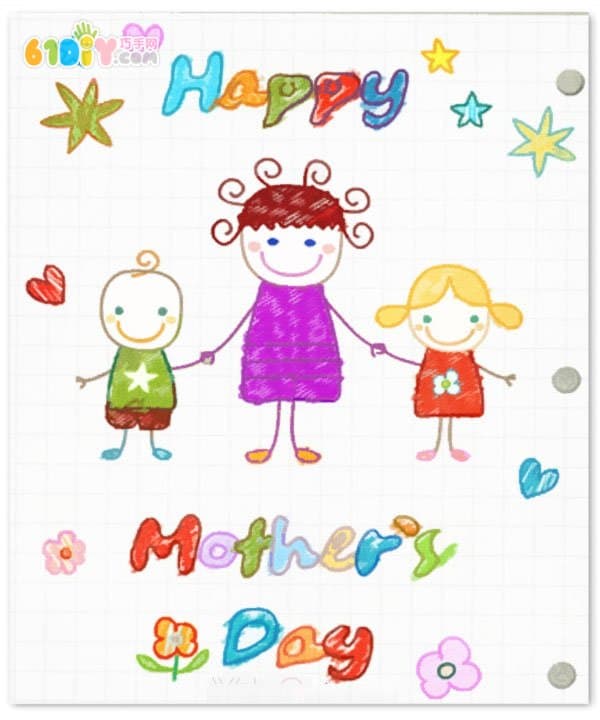 Mother's Day handmade greeting card with love