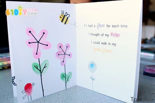 Mother's Day handmade greeting card with love