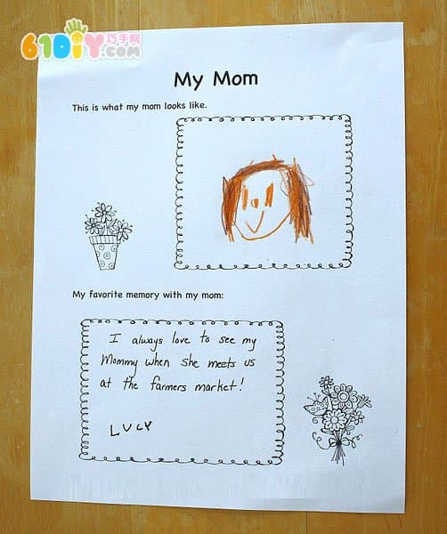 Toddler making mother's day greeting card