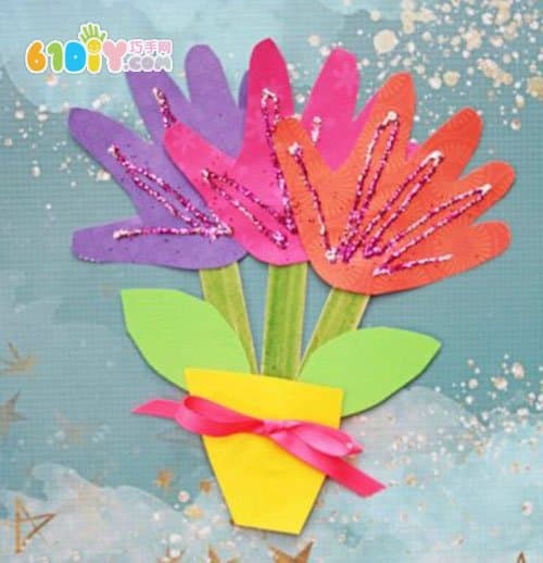 Toddler DIY Mother's Day small hand flowers